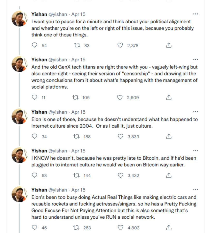 yishan81 Elon Musk Corruption
Keywords: Big tech mobsters,Dark money payola, Rare Earth Mines, New America Foundation Corruption, Obama, Obama Campaign Finance, Obama FEC violations, Palo Alto Mafia, Paypal Mafia, Pelosi Corruption, Political bribes, Political Insider,  Eric Schmidt Sex Penthou
