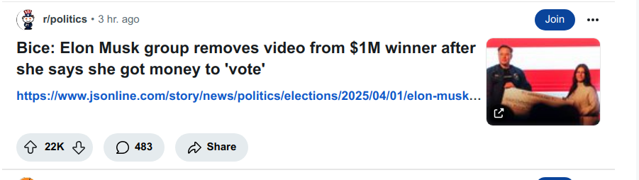 ELON MUSK BRIBES VOTERS 987
Keywords: Big tech mobsters,Dark money payola, Rare Earth Mines, New America Foundation Corruption, Obama, Obama Campaign Finance, Obama FEC violations, Palo Alto Mafia, Paypal Mafia, Pelosi Corruption, Political bribes, Political Insider,  Eric Schmidt Sex Penthou